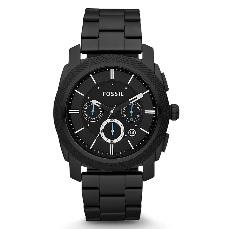 Fossil Machine Chronograph Black Stainless Steel Chain Watch FS4552