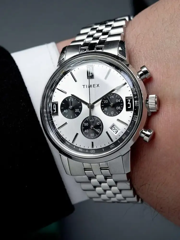 Timex Marlin® Chronograph Tachymeter Silver Dial Men's Watch | TWEG26704 - Image 2