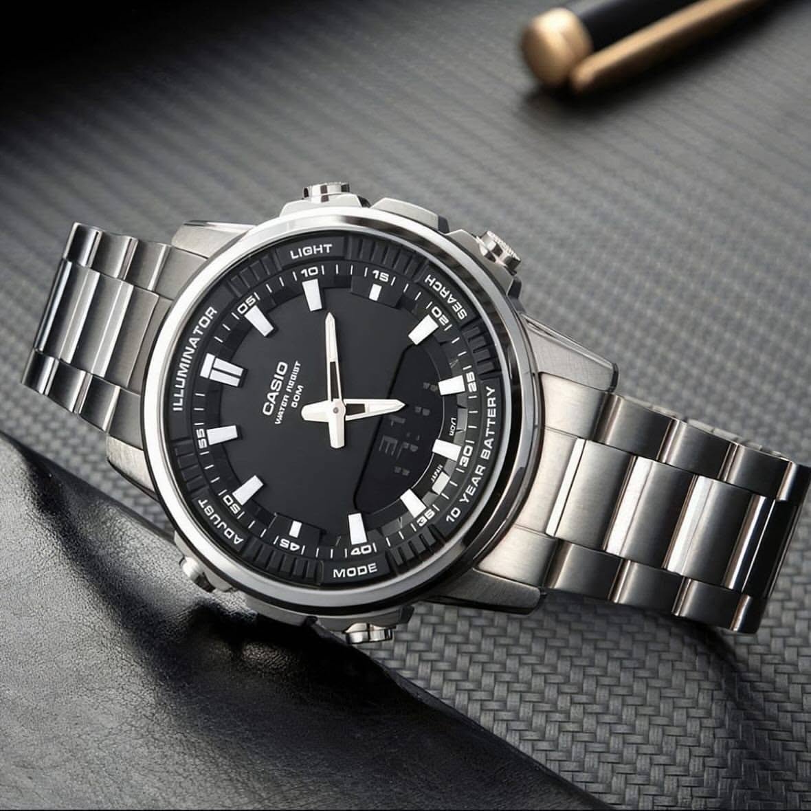 Casio Standard Dual Time Chain Watch AMW-870D-1AVDF - Image 2