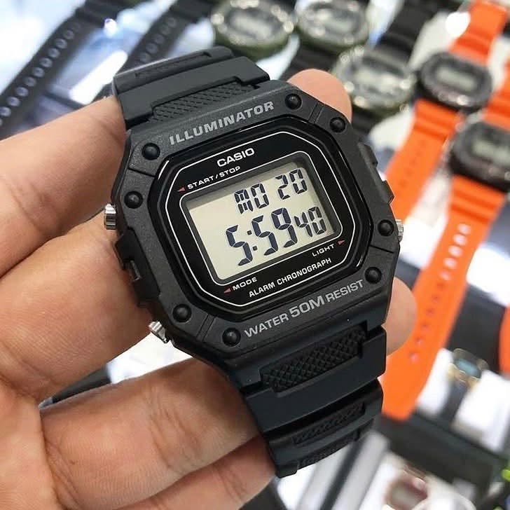 Casio Youth Digital Resin Belt Watch W-218H-1AVDF - Image 2