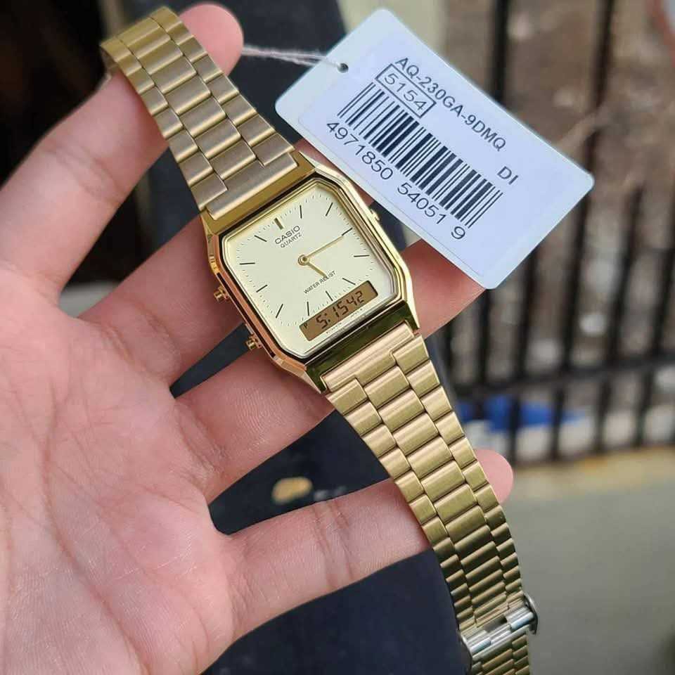 Casio Vintage Dual Time Chain Watch AQ-230GA-9DMQ - Image 2