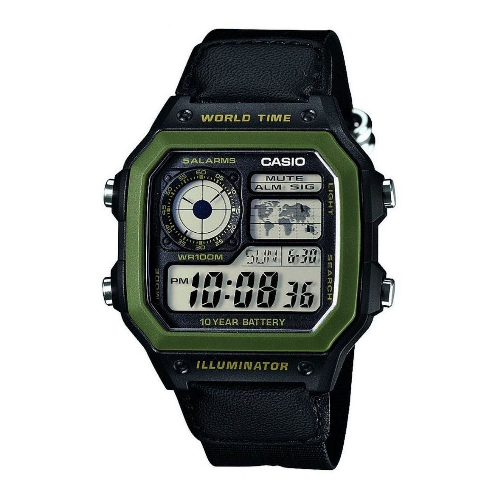 Casio Youth Digital World Time Men's Watch | AE-1200WHB-1BV