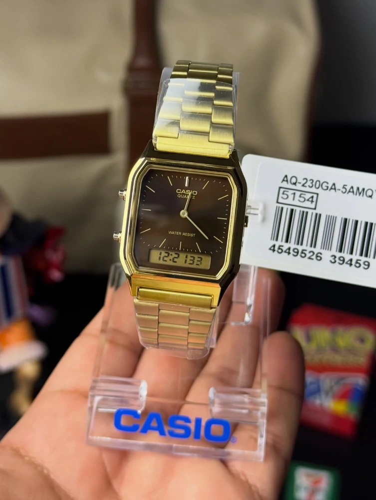 Casio Vintage Dual Time Chain Watch AQ-230GA-5AMQY - Image 3