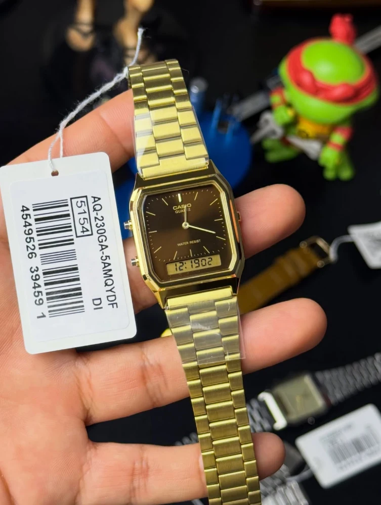 Casio Vintage Dual Time Chain Watch AQ-230GA-5AMQY - Image 2