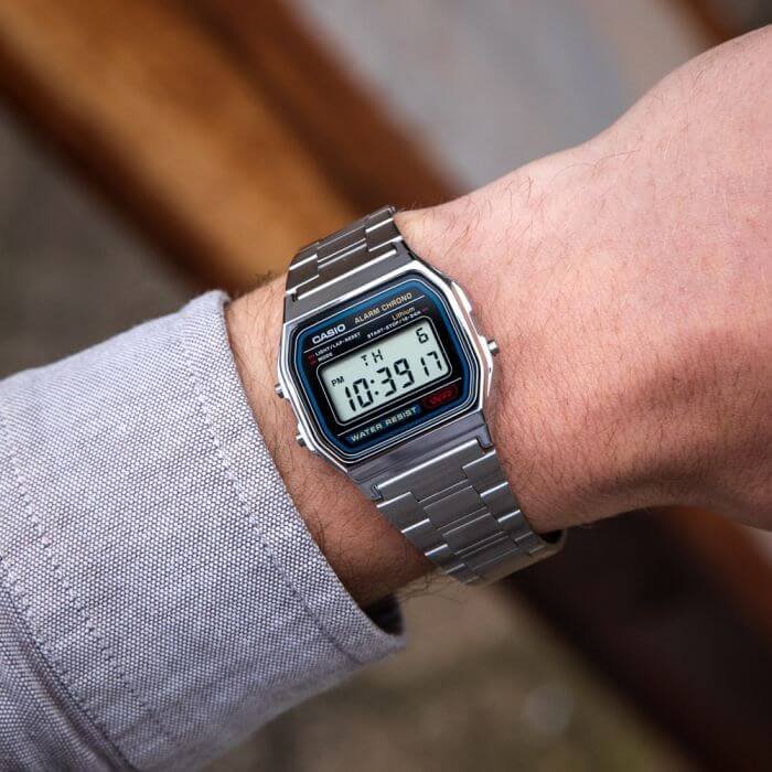 Casio Vintage Digital Chain Watch A158WA-1DF - Image 3