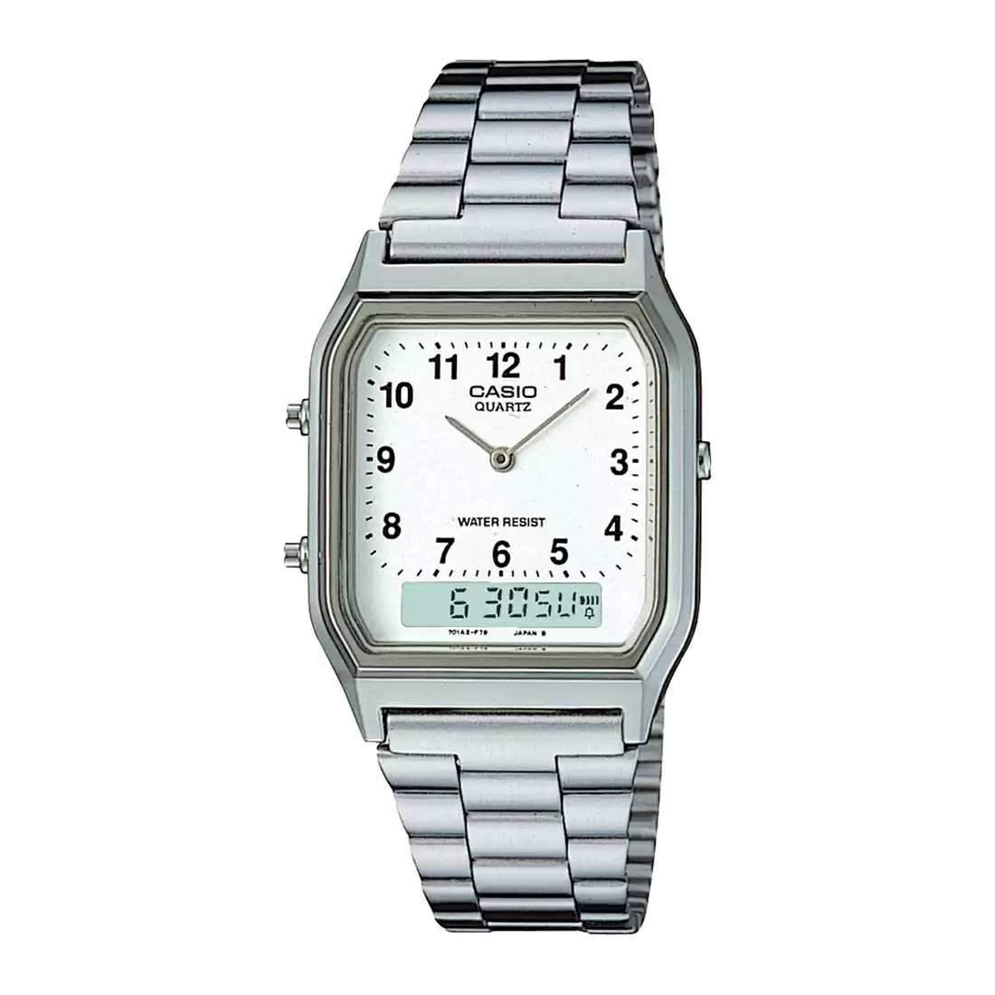 Casio Vintage Dual Time Chain Watch  AQ-230A-7BMQ