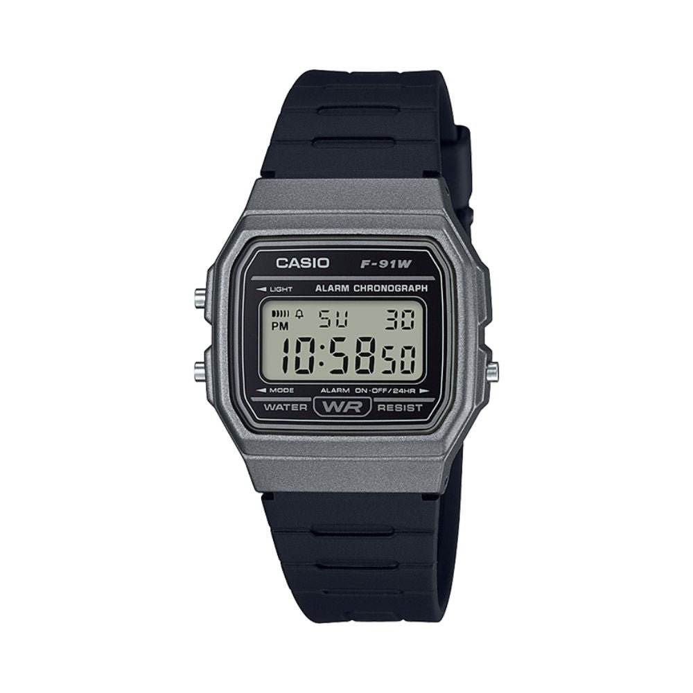 Casio Vintage Digital Black Resin Belt Watch F-91WM-1BDF