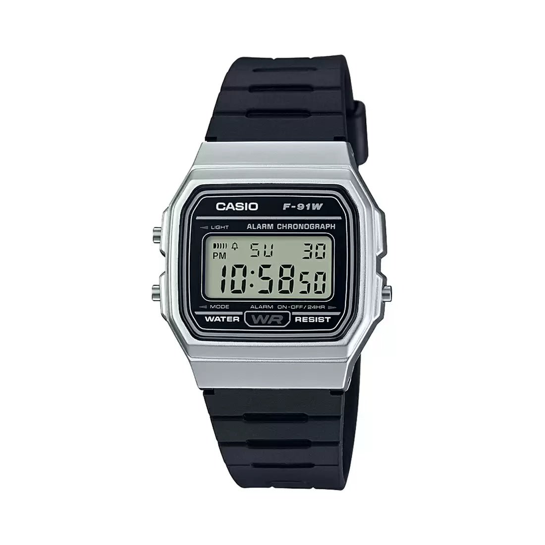 Casio Vintage Digital Black Resin Belt Watch F-91WM-7A
