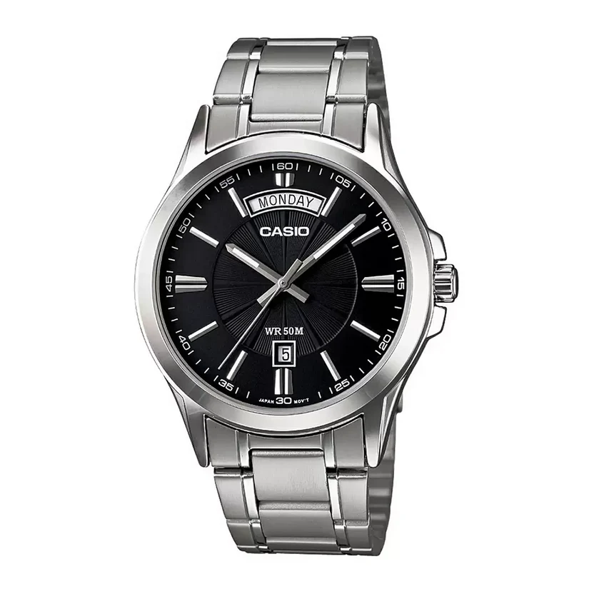 Casio Enticer Day Date Chain Watch MTP-1381D-1AVDF