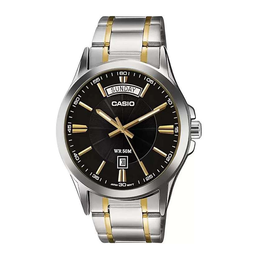Casio Enticer Day Date Chain Watch MTP-1381G-1AVDF