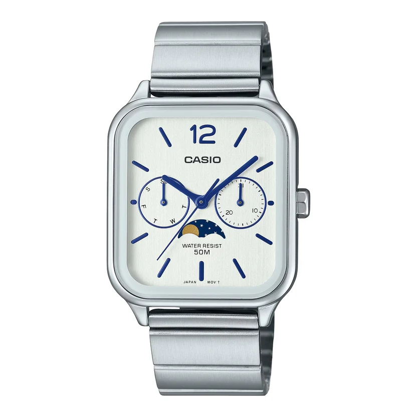 Casio Standard Moon Phase Day Date Chain Watch MTP-M305D-7AVDF