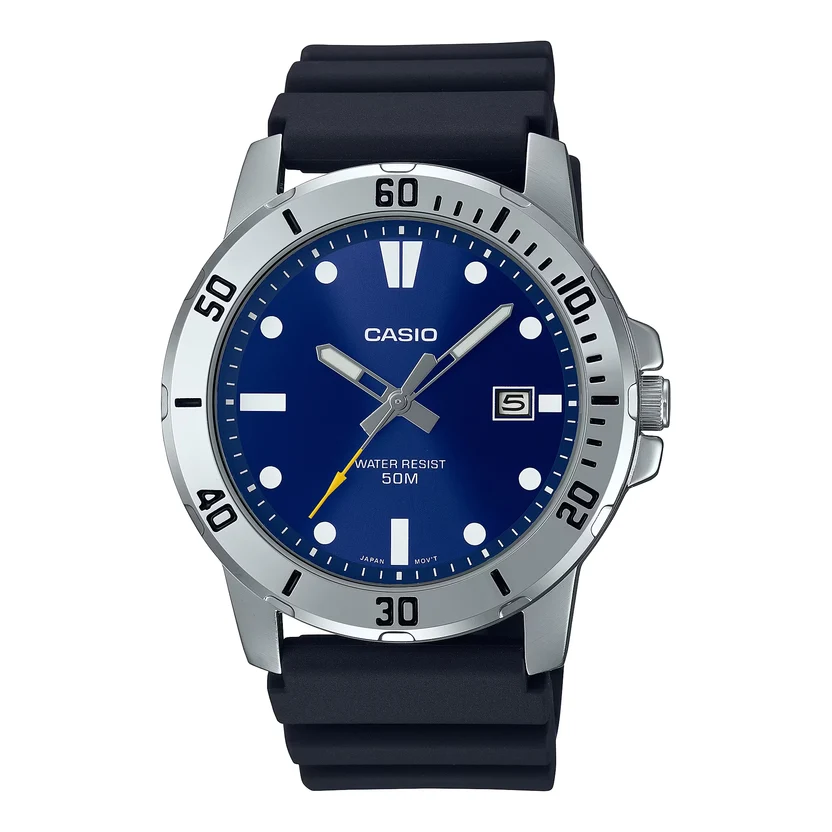 Casio Enticer Date Resin Belt Watch MTP-VD01-2EVUDF