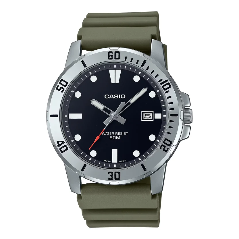 Casio Enticer Date Resin Belt Watch MTP-VD01-3EVUDF