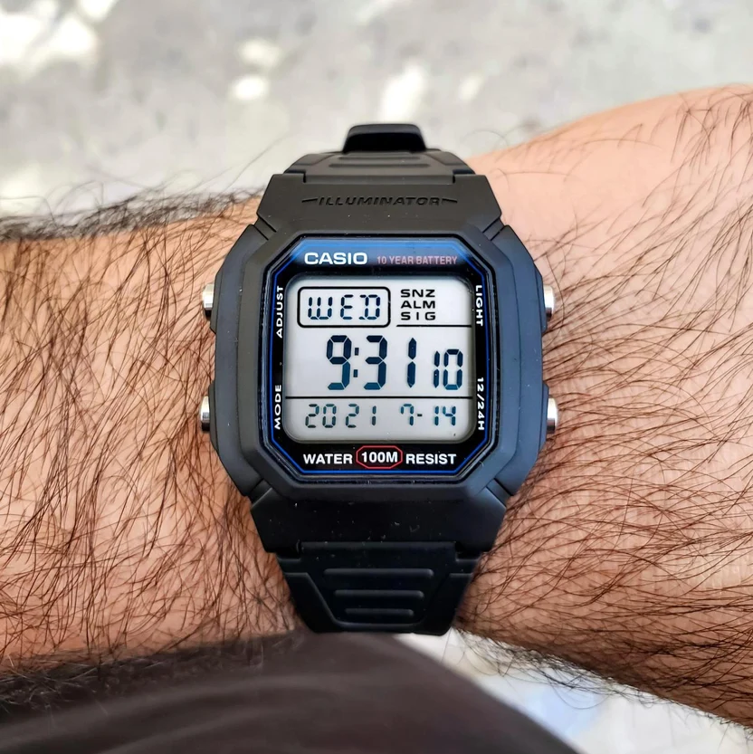 Casio Youth Dual Time Digital Resin Belt Watch W-800H-1AVDF - Image 2