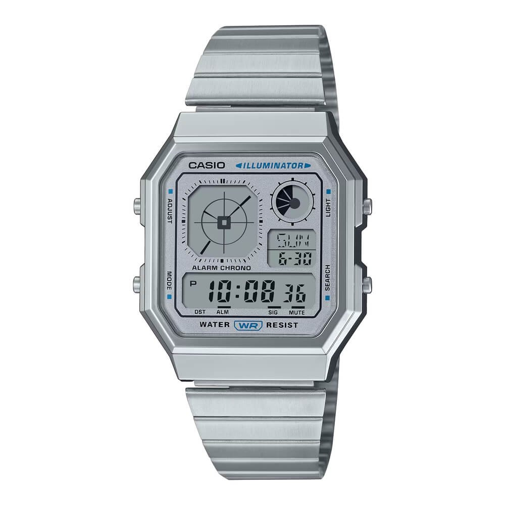 Casio Vintage World Time Digital Chain Watch A130WE-7ADF
