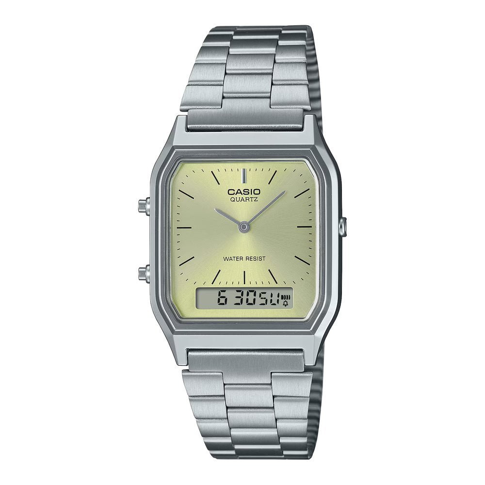 Casio Vintage Dual Time Chain Watch  AQ-230A-9AMQY