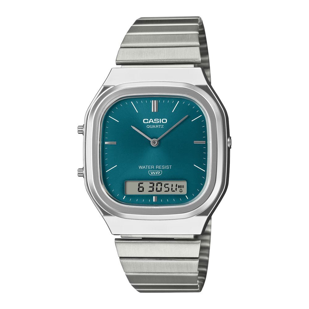 Casio Vintage Dual Time Chain Watch AQ-240E-3ADF