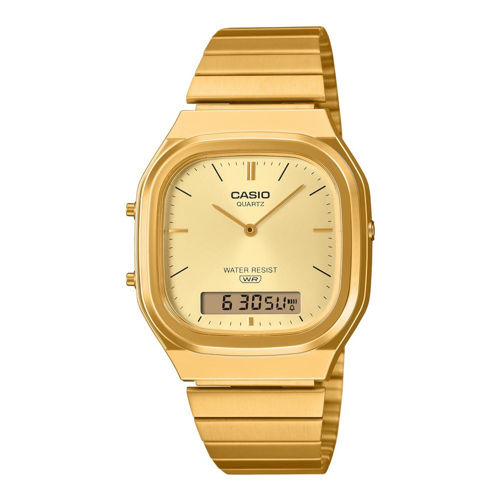 Casio Vintage Dual Time Chain Watch AQ-240EG-9ADF