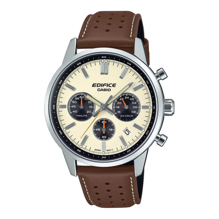 Casio Edifice Chronograph Leather Belt Watch EFR-575L-7ADF