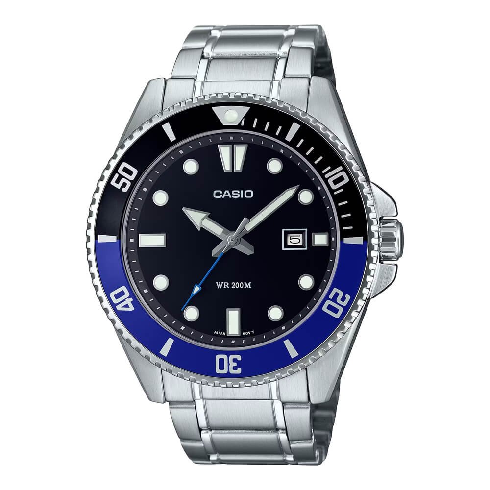 Casio Duro Date Chain Watch  MDV-107D-1A2V