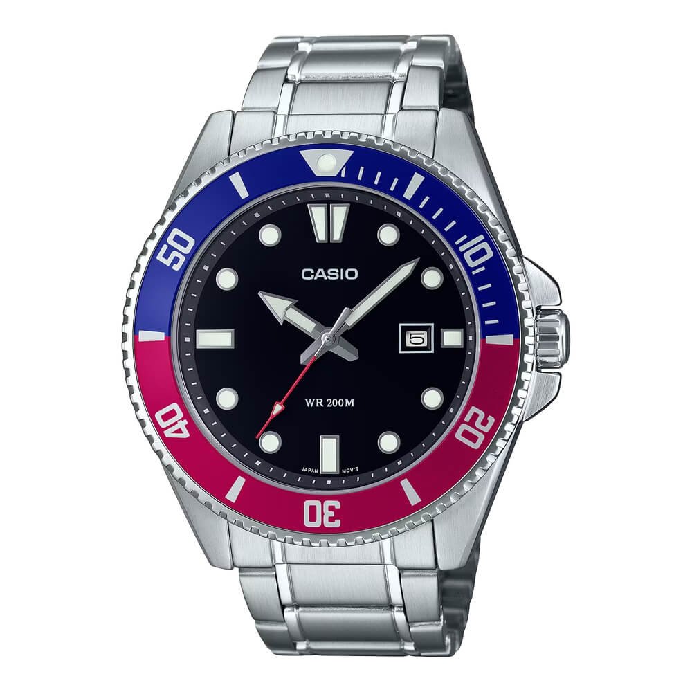 Casio Duro Date Chain Watch  MDV-107D-1A3V