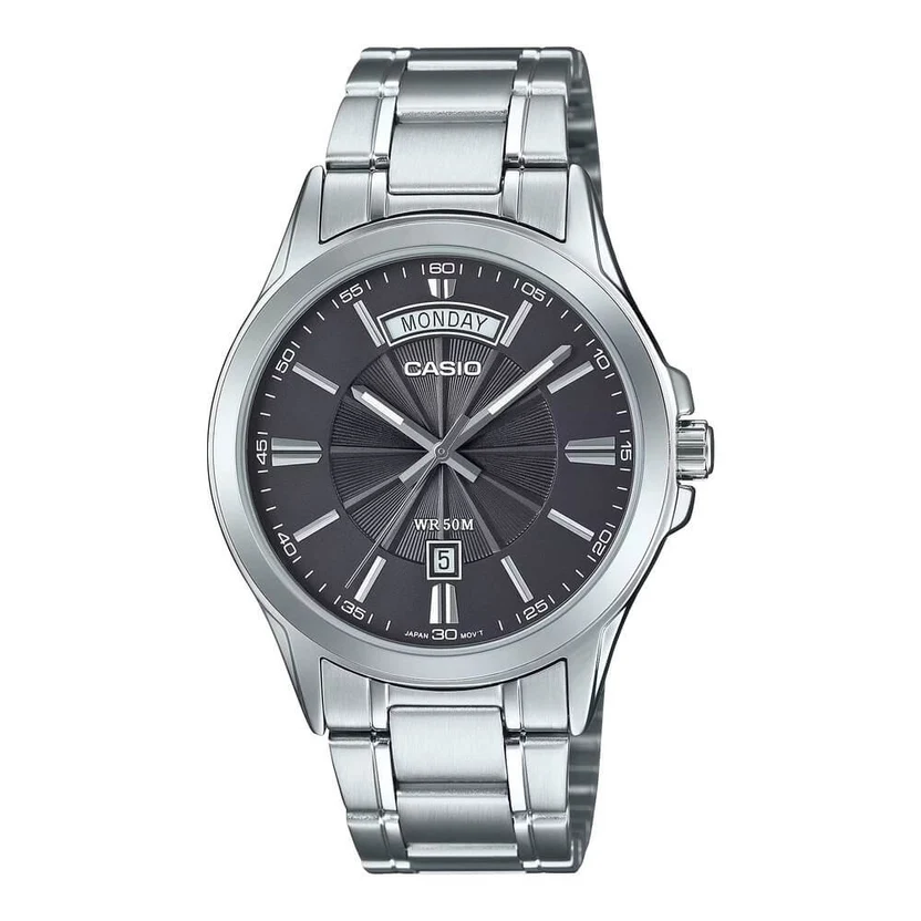 Casio Enticer Day Date Chain Watch MTP-1381D-8AVDF