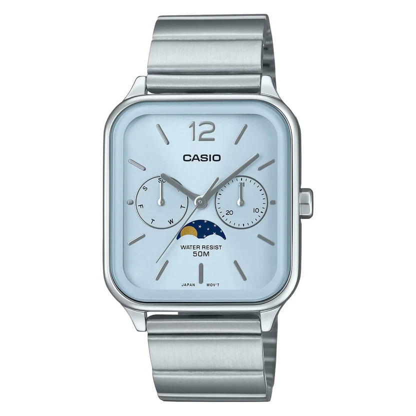 Casio Standard Moon Phase Day Date Chain Watch MTP-M305D-2AVDF