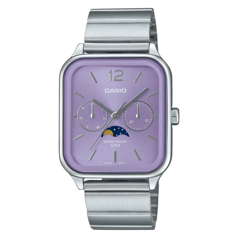 Casio Standard Moon Phase Day Date Chain Watch MTP-M305D-6AVDF