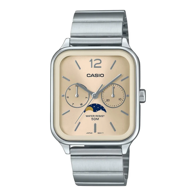 Casio Standard Moon Phase Day Date Chain Watch MTP-M305D-9AVDF