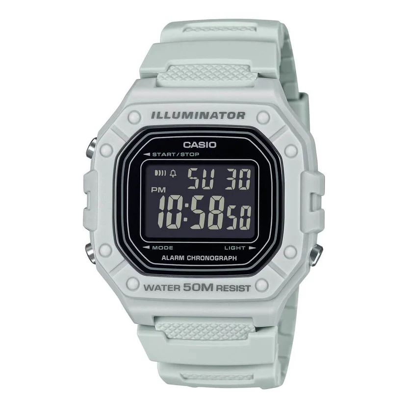 Casio Youth Digital Resin Belt Watch W-218H-8BVDF