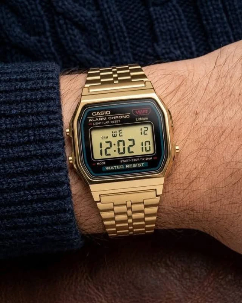 Casio Vintage Digital Chain Watch A159WGEA-1DF - Image 2
