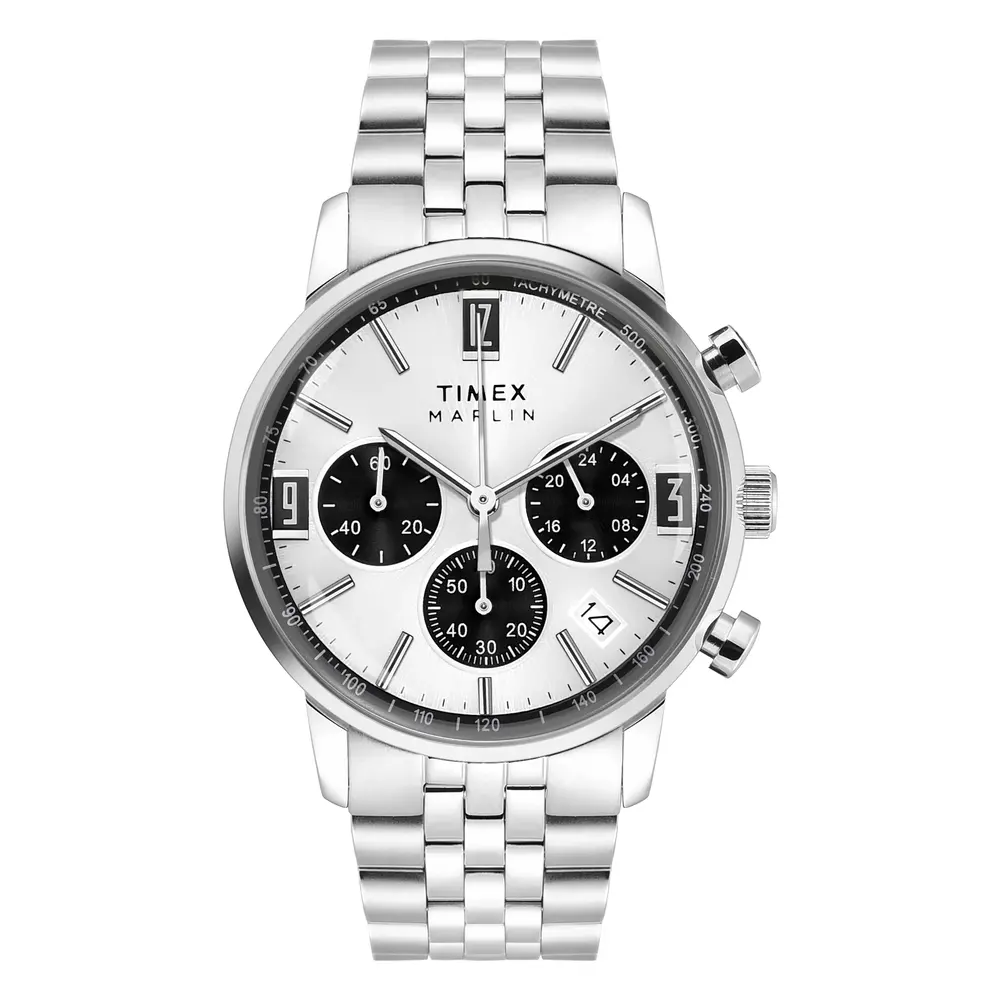 Timex Marlin® Chronograph Tachymeter Silver Dial Men's Watch | TWEG26704