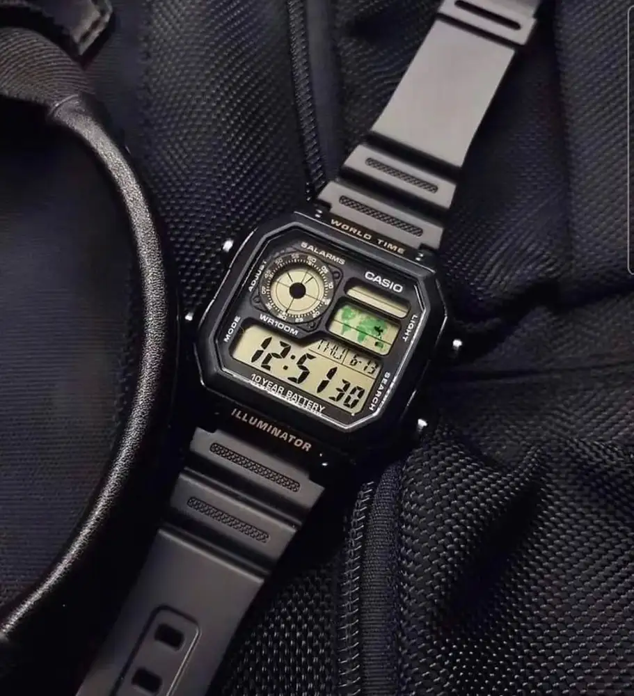 Casio Youth World Time Digital Resin Belt Watch AE-1200WH-1BVDF - Image 2