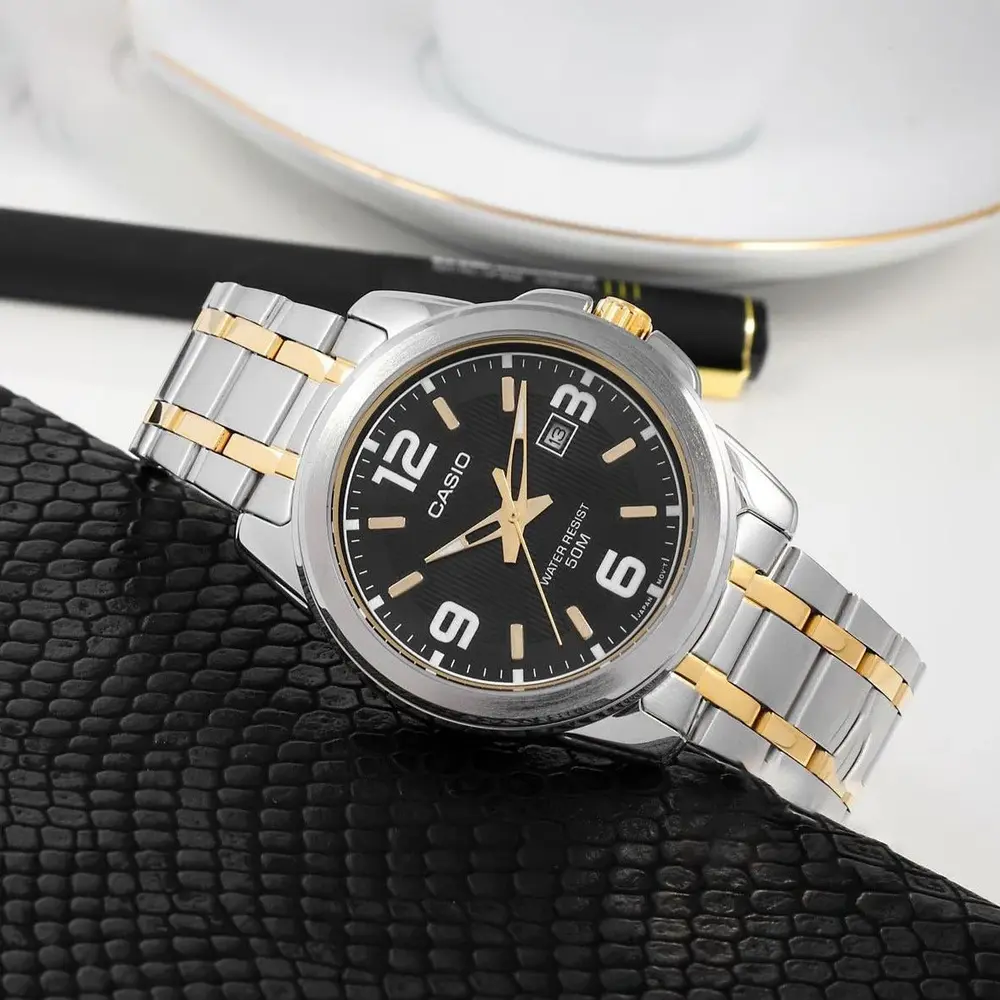Casio Enticer Date Chain Watch MTP-1314SG-1AVDF - Image 2