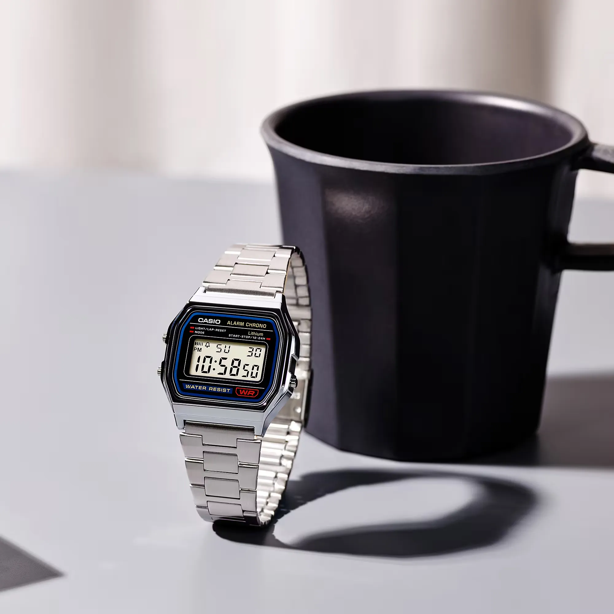 Casio Vintage Digital Chain Watch A158WA-1DF - Image 2