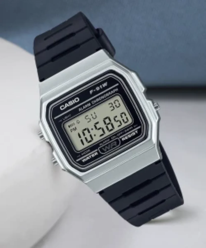 Casio Vintage Digital Black Resin Belt Watch F-91WM-7A - Image 2