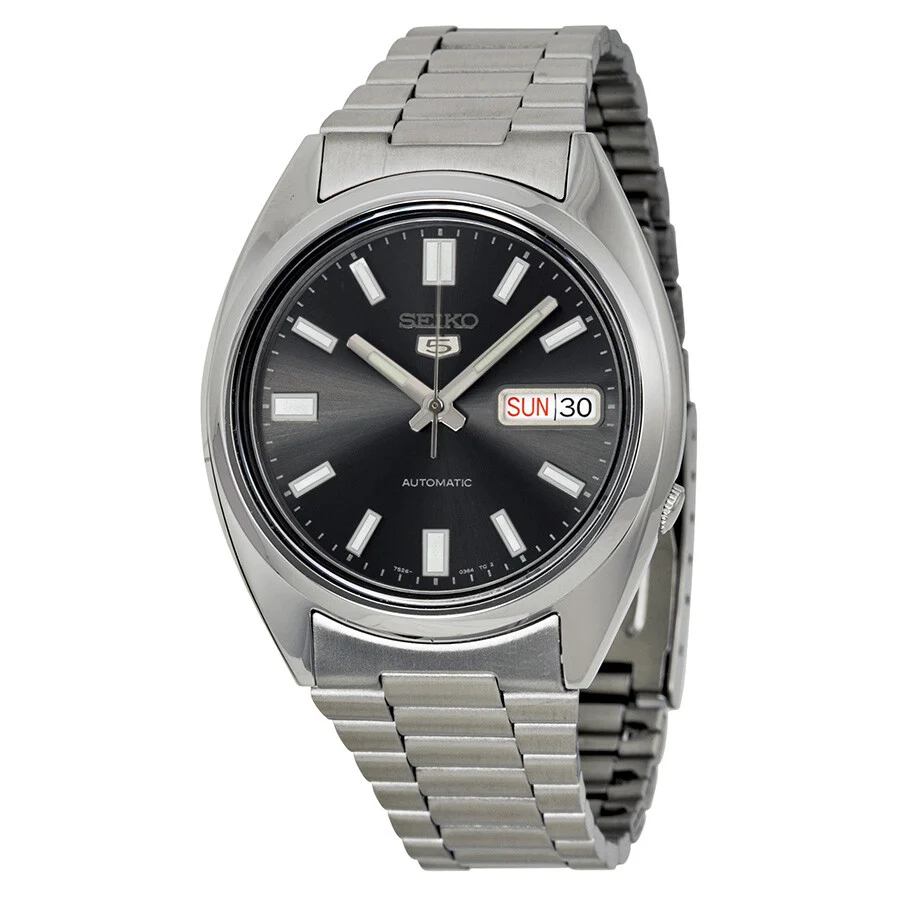 Seiko 5 Automatic Black Dial Day Date Men's Watch | SNXS79K