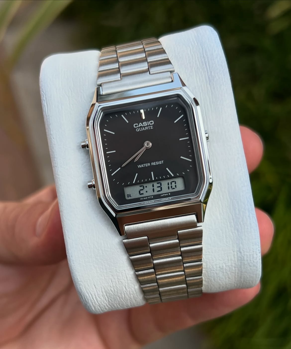 Casio Vintage Dual Time Chain Watch AQ-230A-1DMQ - Image 2