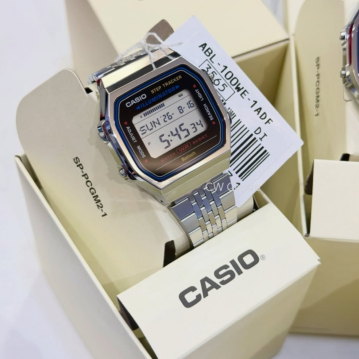Casio Vintage Step Tracker Bluetooth Chain Watch ABL-100WE-1ADF - Image 3