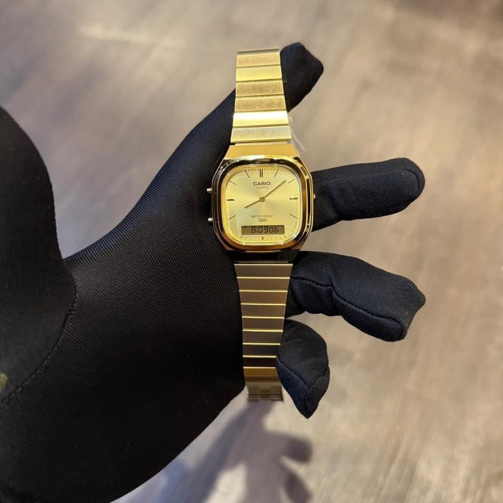Casio Vintage Dual Time Chain Watch AQ-240EG-9ADF - Image 3