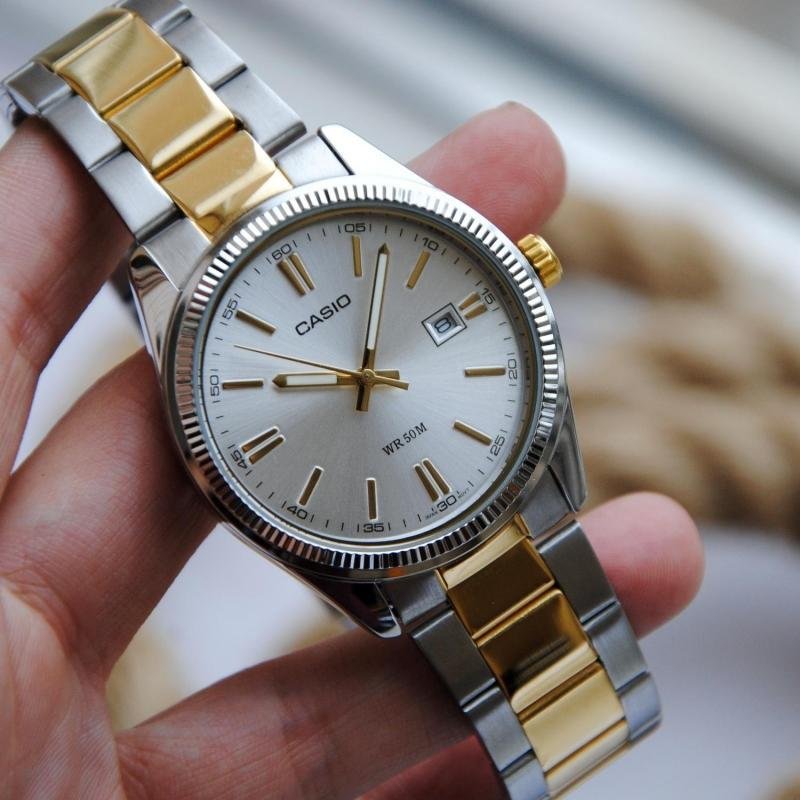Casio Enticer Date Chain Watch MTP-1302SG-7AVDF - Image 2