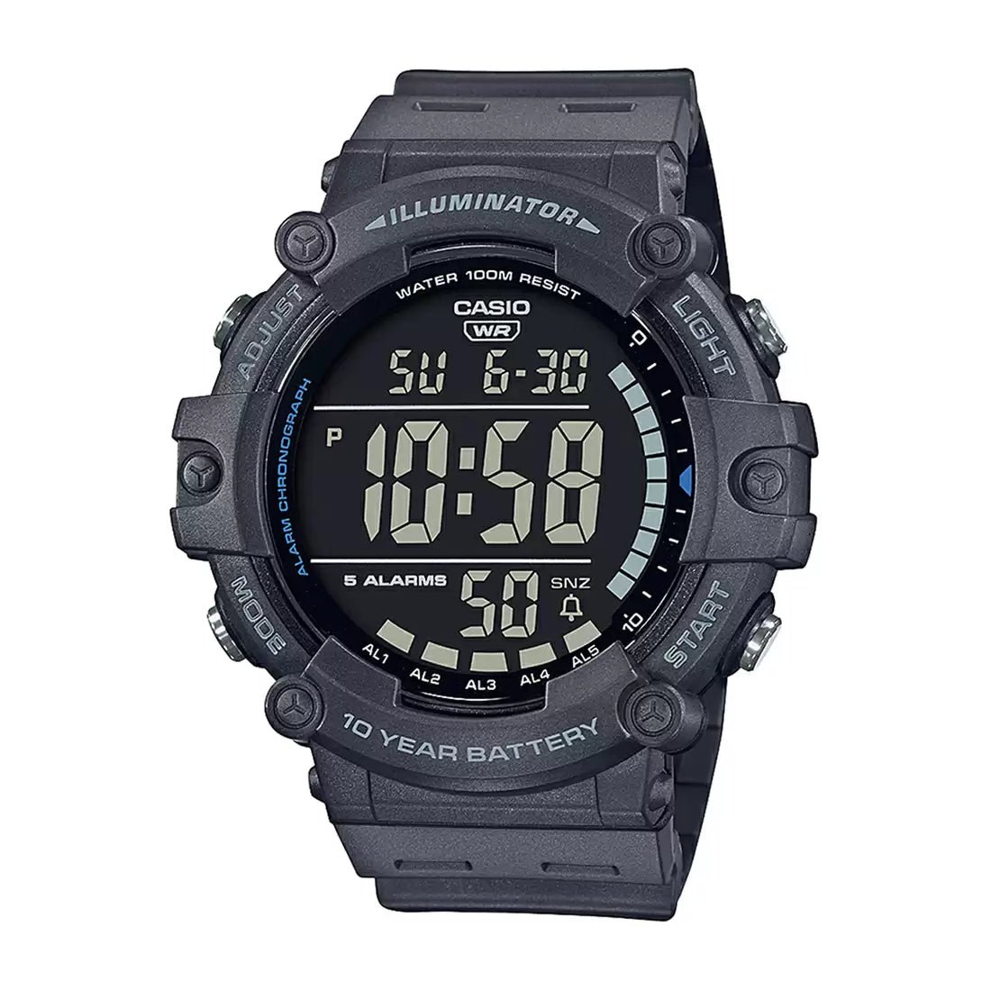 Casio AE-1500WH-8BVDF Digital Resin Belt Watch