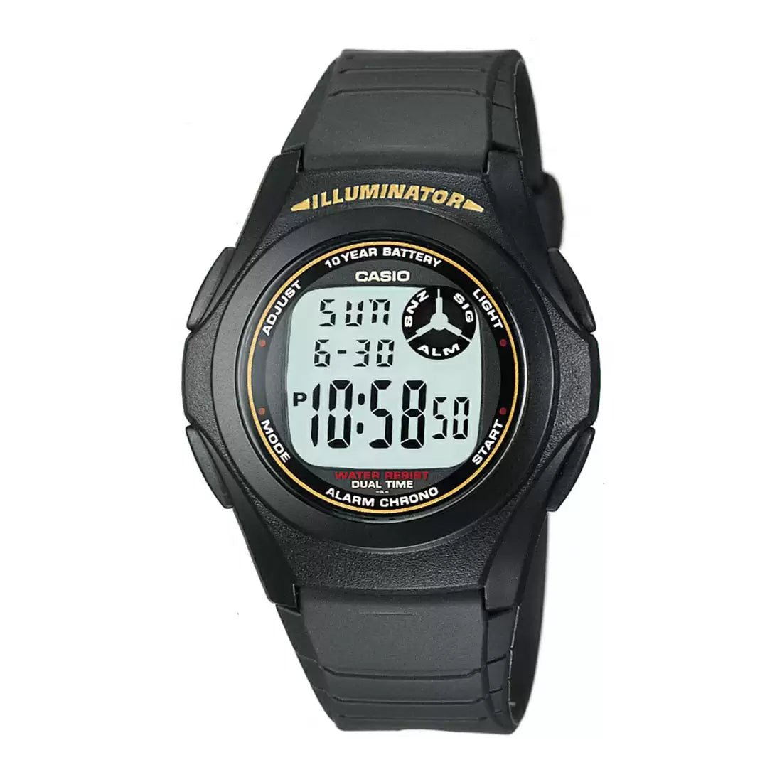 Casio Youth Dual Time Resin Belt Watch F-200W-9ADF
