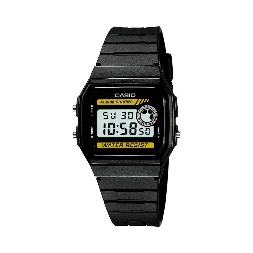 Casio Vintage Digital Black Resin Belt Watch F-94WA-9DG