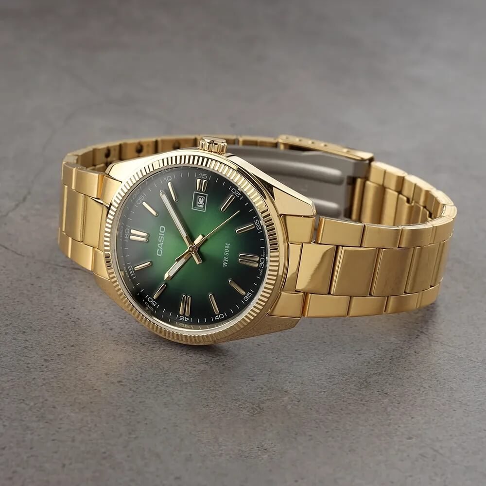Casio Enticer Date Chain Watch MTP-1302PGC-3AVEF - Image 2