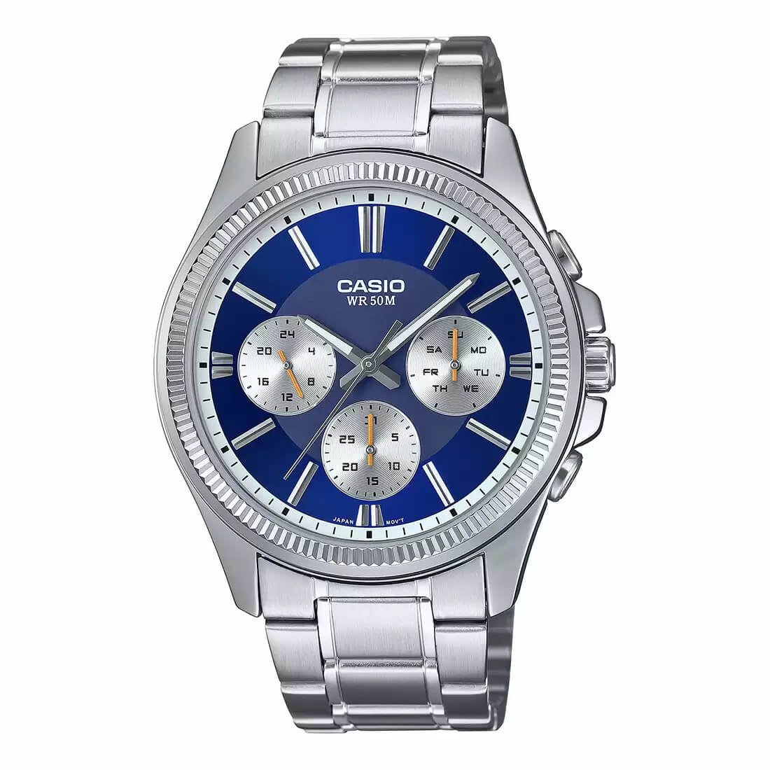 Casio Enticer Multifunction Silver Chain Watch MTP-1375D-2A1VDF