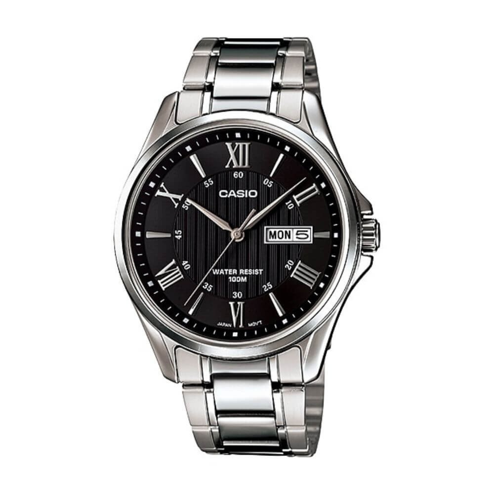 Casio Enticer Day Date Chain Watch MTP-1384D-1AVDF