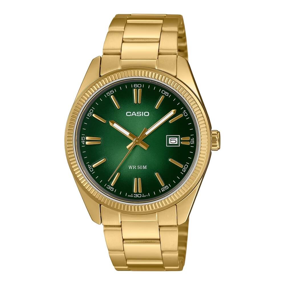 Casio Enticer Date Chain Watch MTP-1302PGC-3AVEF