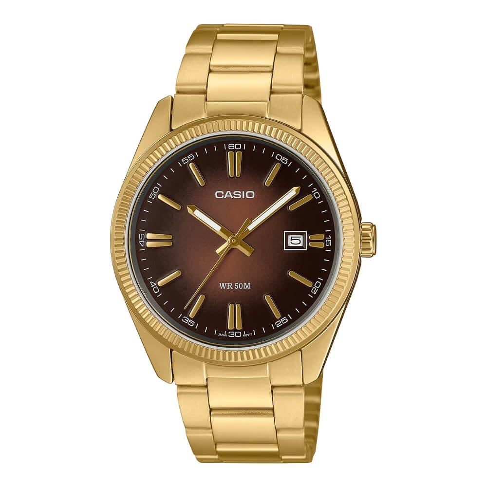 Casio Enticer Date Chain Watch MTP-1302PGC-5AVEF