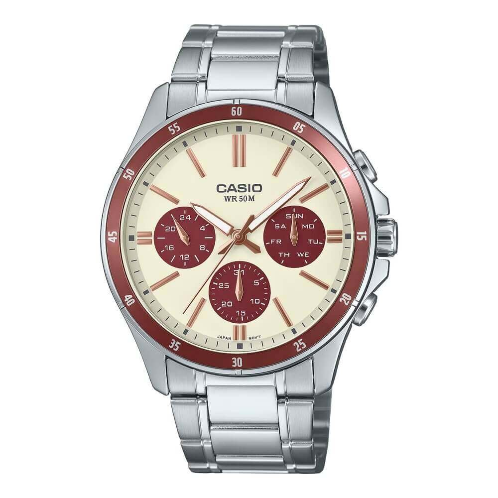 Casio Enticer Multifunction Silver Chain Watch MTP-1374D-5A2VDF